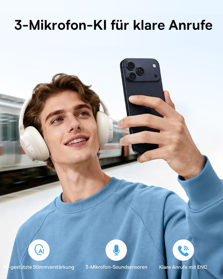 Baseus BH1 NC Lite Bluetooth Kopfhörer, Over-Ear-Kopfhörer mit Active Noise Cancelling, tiefer Bass,