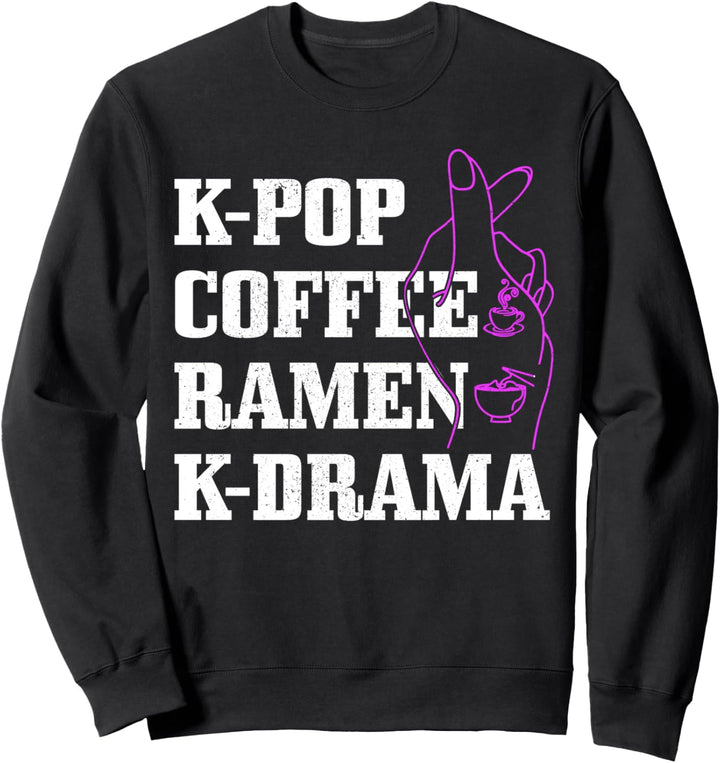 K-Pop Kaffee Ramen K-Drama Lustige Süsse K-Drama Koreanische Musik Sweatshirt