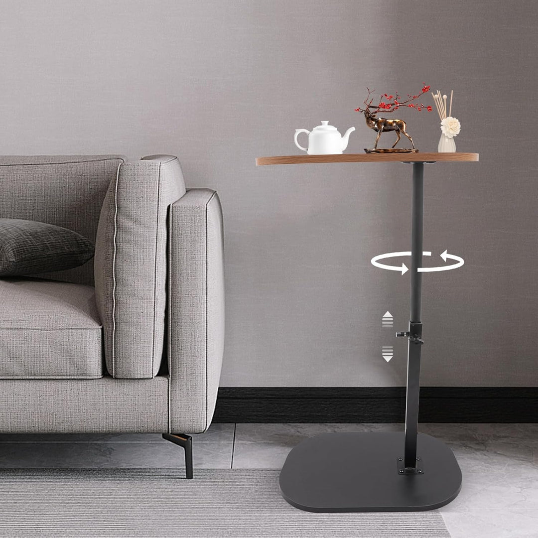 C-förmiger Beistelltisch höhenverstellbar 45–80cm, drehbare & neigbare Tischplatte, Sofatisch Nachtt