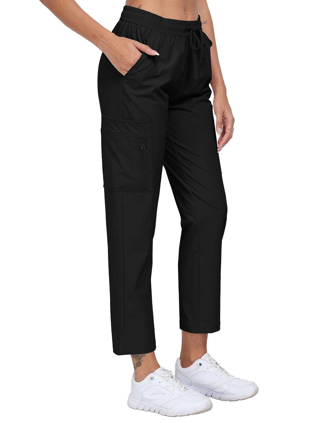 MoFiz Damen Cargohose Leichte Wanderhose Atmungsaktiv Trekkinghose Workout Casual Outdoorhose S Tief
