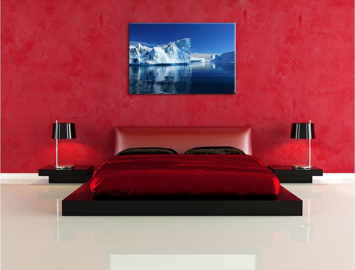 Pixxprint Eisberge Diskobucht Grönland als Leinwandbild/Grösse: 100x70 cm/Wandbild/Kunstdruck/fertig