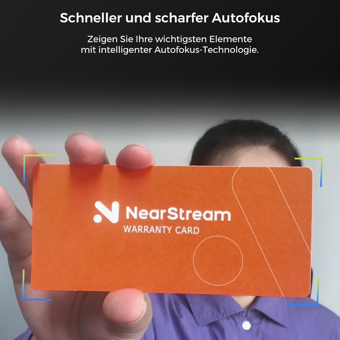 NearStream 4K Webcam für PC, HDR 60FPS Streaming Webcam mit Mikrofon,Software Control Einstellbares
