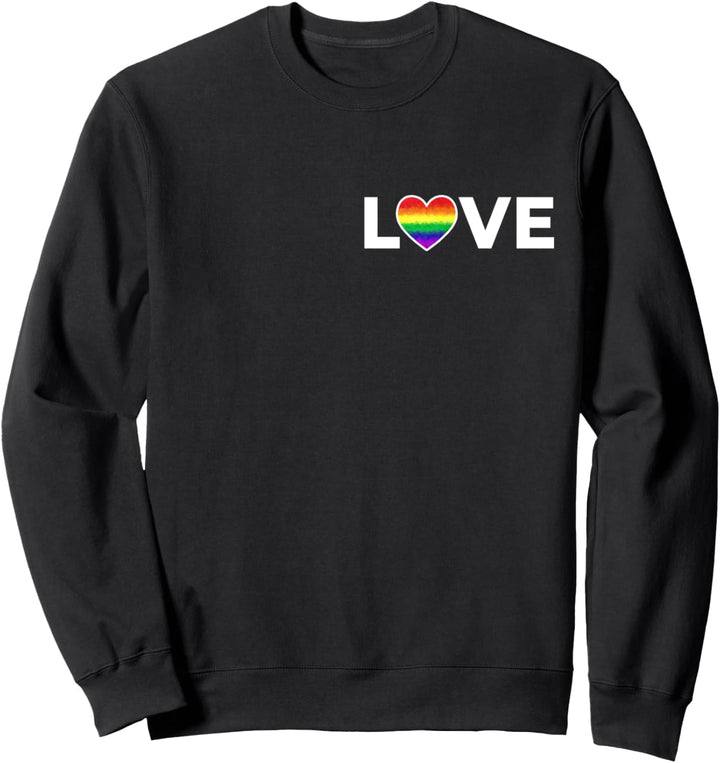 Pocket Rainbow LOVE Lesbian Gay Ally Rainbow Pride Heart Sweatshirt