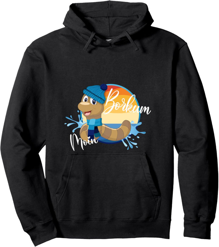 Lustiger Wattwurm Ostfriesische Insel Wattenmeer Borkum Pullover Hoodie