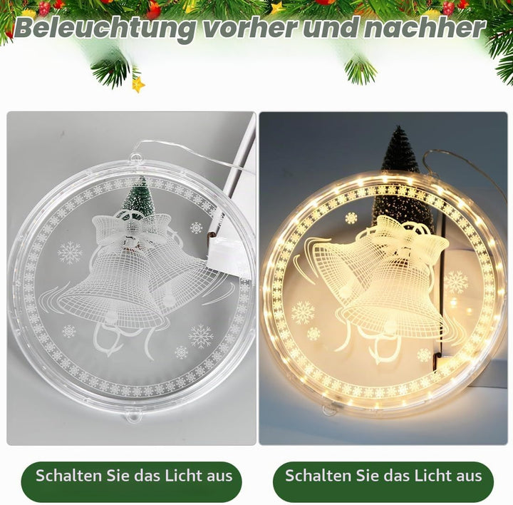 Meleager Weihnachten Dekorative Fenster Licht, Weihnachtsbeleuchtung Hängend Fenster, 3D Hängende We