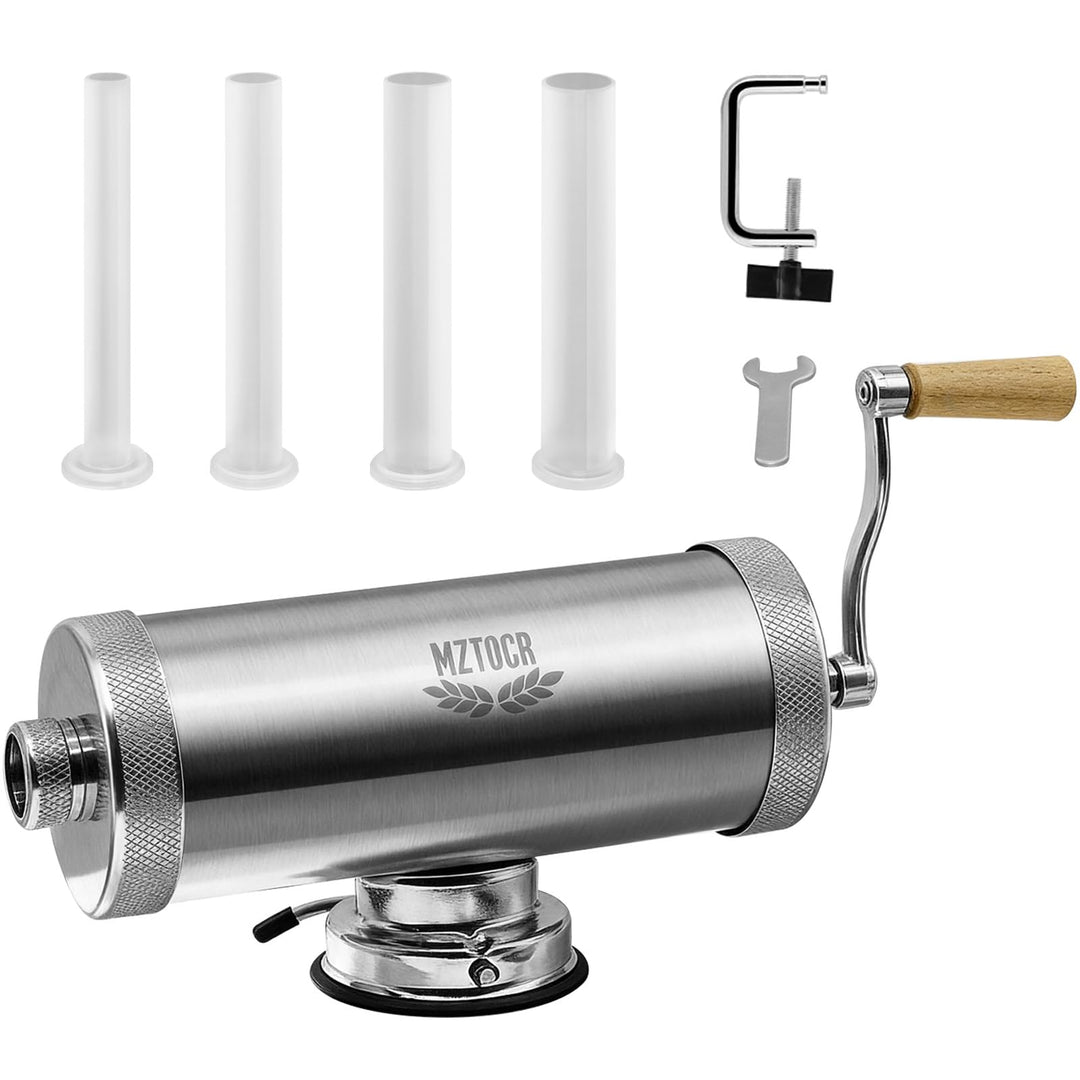 5L Wurstfüller, Edelstahl Horizontale Wurstmaschine, Manuelle Wurstmaschine, Wurstpresse mit Tischkl