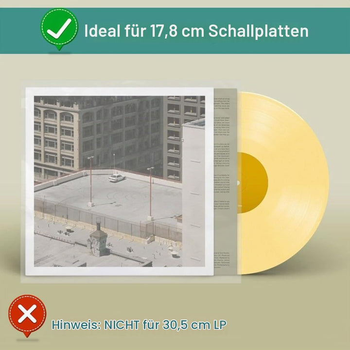150 Stück Plattenhüllen, 7 Zoll Schallplatten Hüllen, Schallplattenhülle aus Starken Polypropylen-Ku
