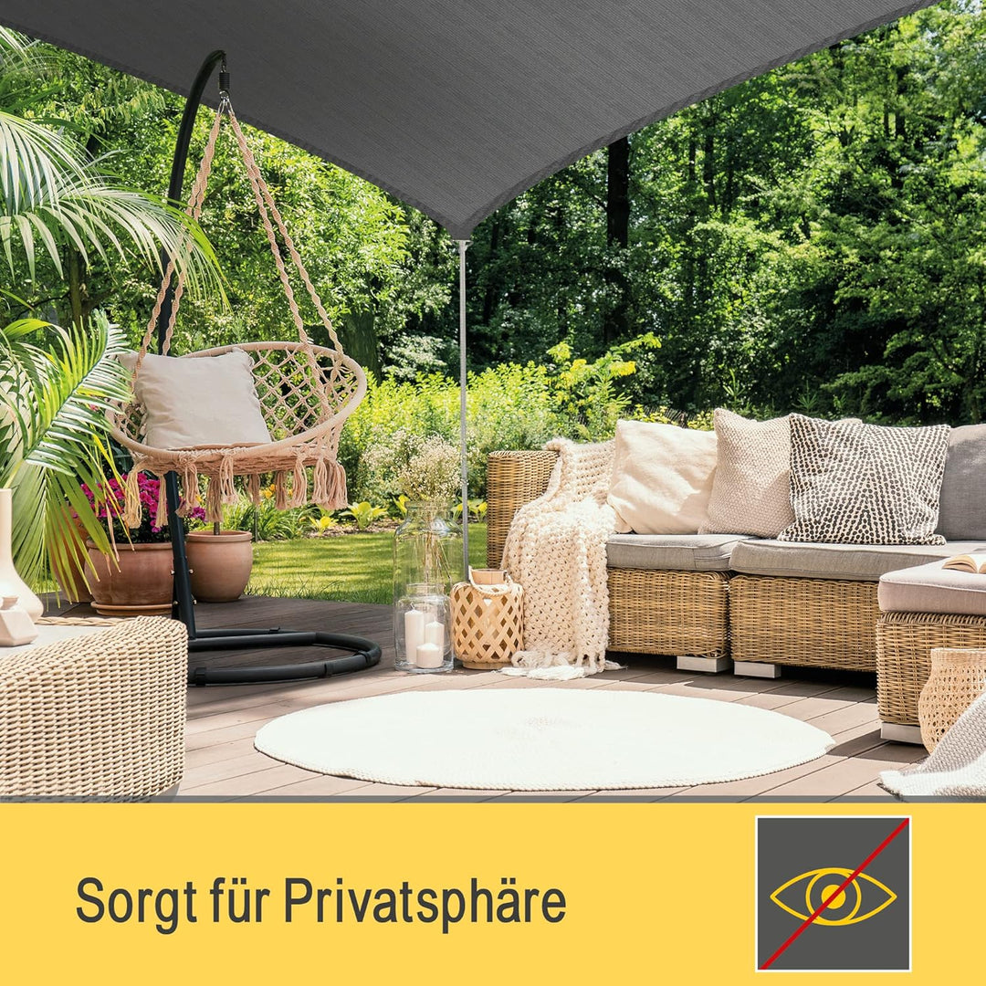 Sol Royal Sonnensegel rechteckig 5x6m Wasserdurchlässig HDPE Atmungsaktiver Balkon Terrasse Segeltuc