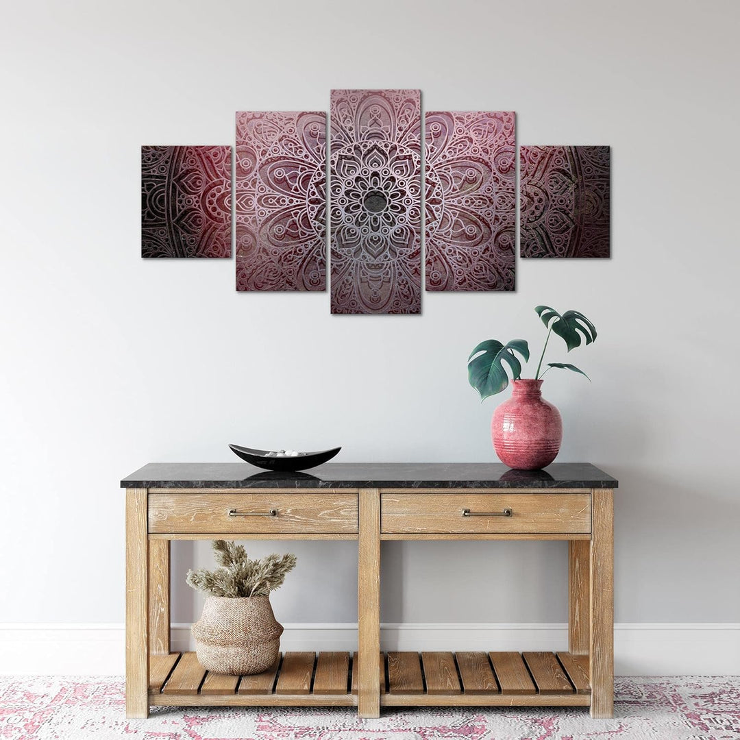Runa Art Wandbilder Mandala 5 Teilig Bild auf Vlies Leinwand Deko Wohnzimmer Schlafzimmer Abstrakt R