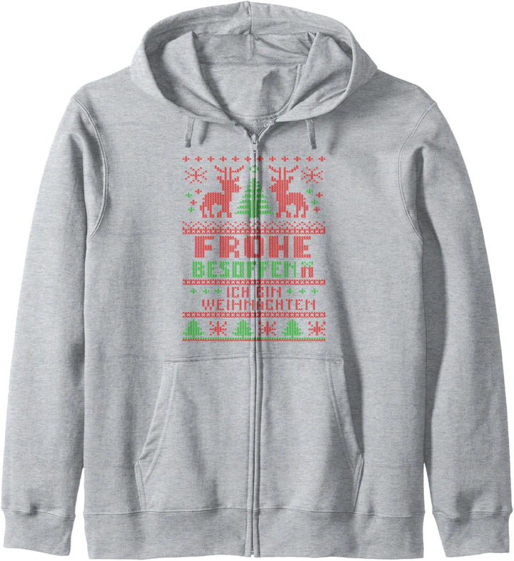 Lustiges Ugly Christmas Frohe Besoffen Ich Bin Weihnachten Kapuzenjacke
