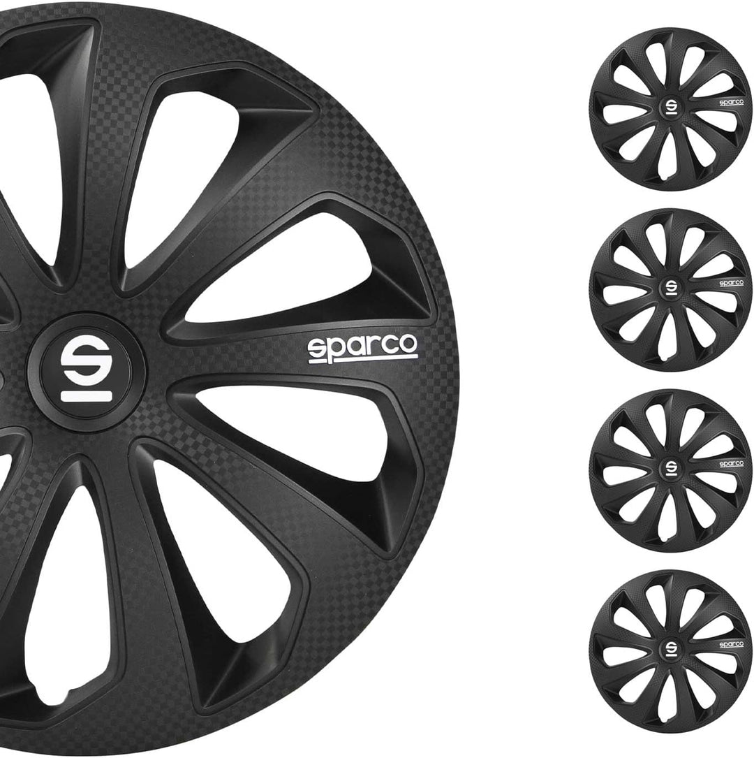 Satz Sparco Radzierblenden Sicilia 14-Zoll Schwarz/Karbon