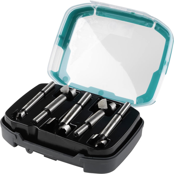 wolfcraft Forstnerbohrer-Set, Ø 15-35 mm, 5-tlg. I 1002000 I Für Bohrungen in Holz mit und ohne Tief