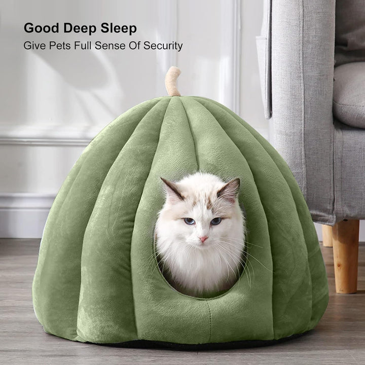PETCUTE Katzenhöhle Katzenbett für grosse Katzen,Waschbar Haustierhöhle Katzenkorb für Katzen und Hu