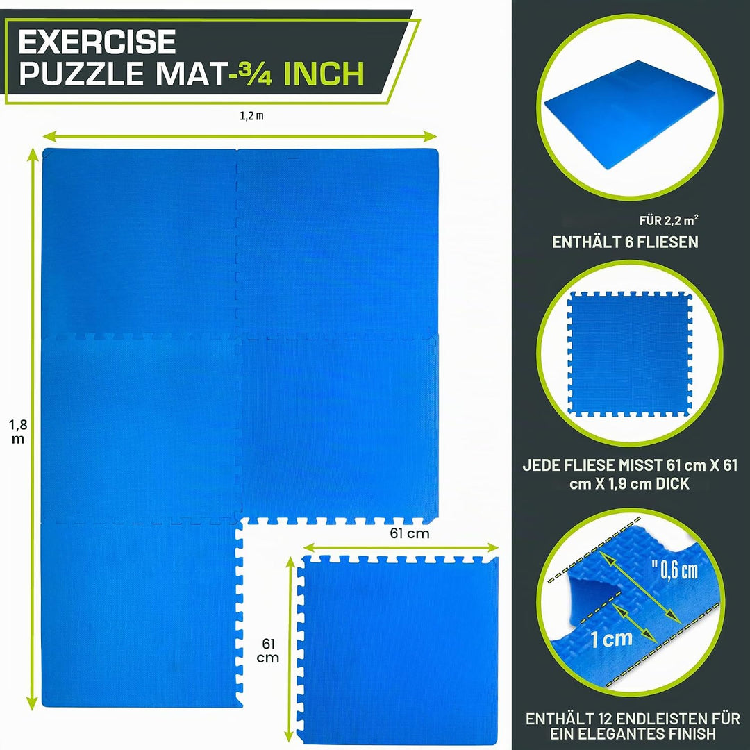 ProsourceFit extra Dicke Puzzle-Übungsmatte, Eva-Schaumstoff, ineinandergreifende Fliesen für schütz