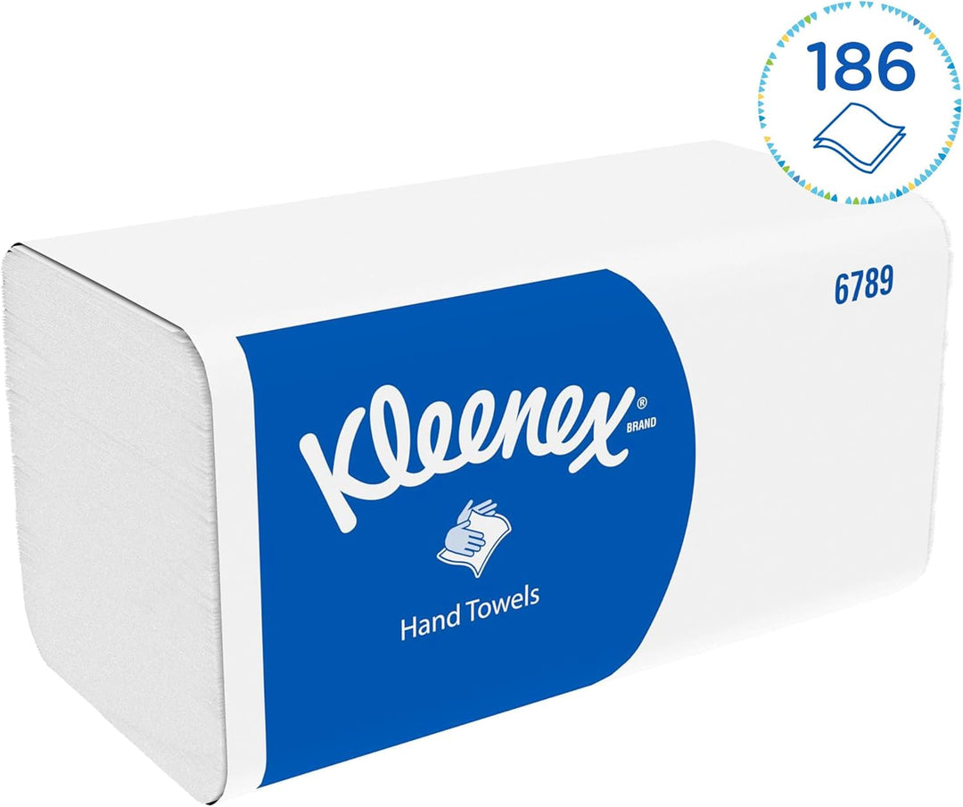 Kleenex Papierhandtücher mit Interfold Faltung 6789–2-lagige Papiertücher mit V-Faltung–15 Packungen