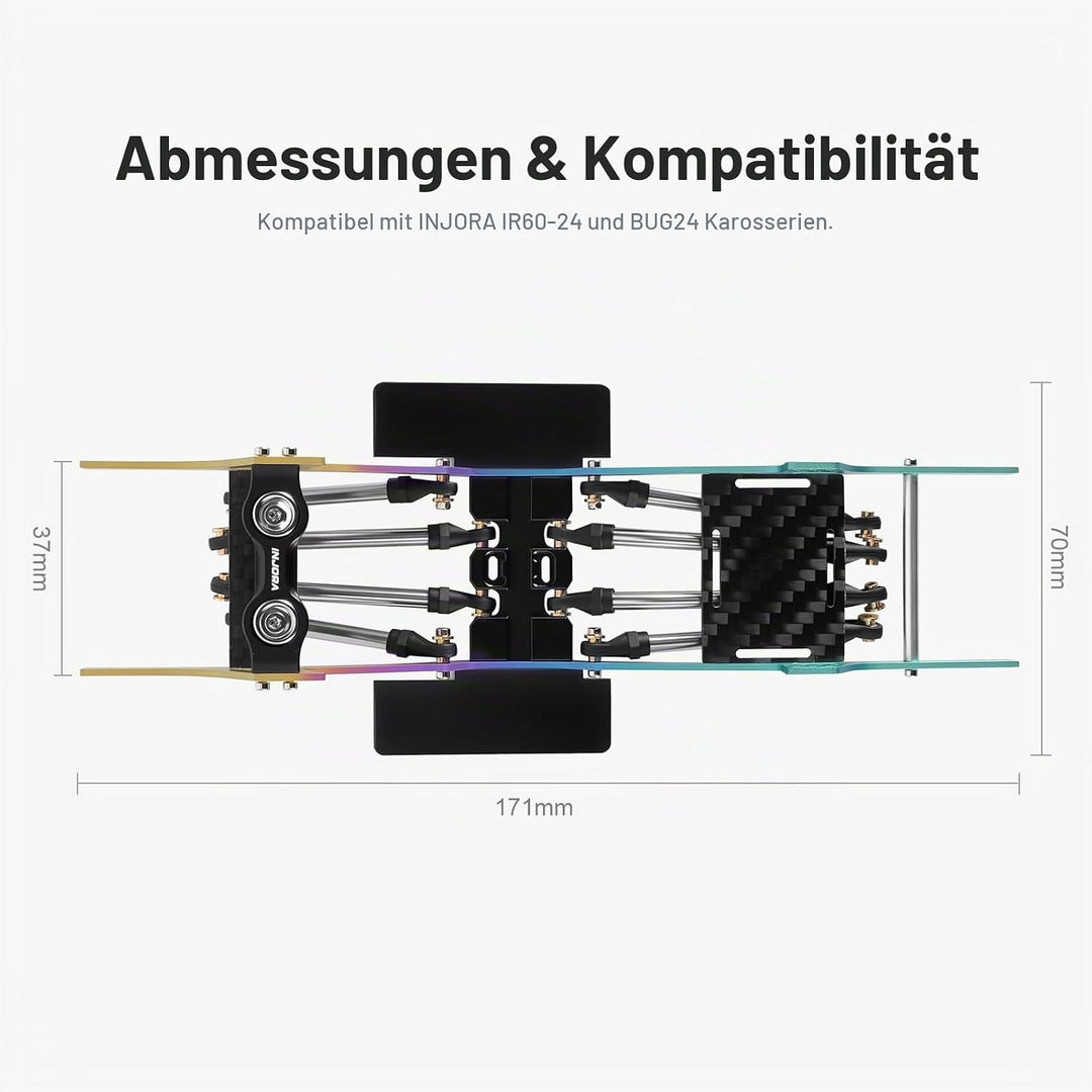INJORA Rainbow Titanium LCG Chassis Kit für 1/24 SCX24