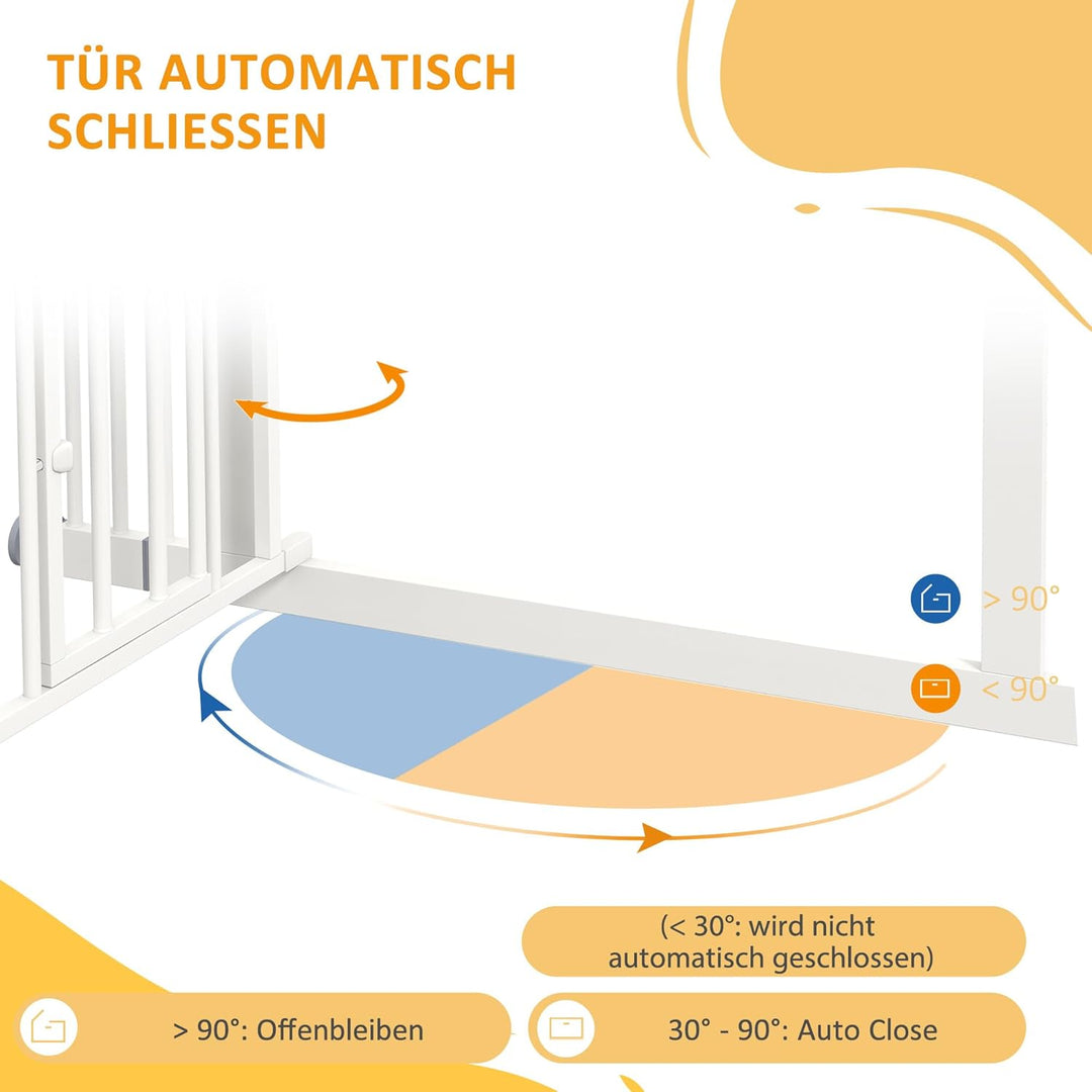 PawHut Türschutzgitter Treppenschutzgitter mit 7/14 cm Verlängerung Türgitter ohne Bohren Treppengit