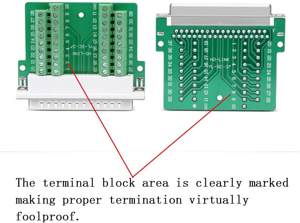 PENGLIN Thinner DB37 Solderless RS232 D-SUB Serial to 37-pin Port Terminal Buchse Adapterverbinder B