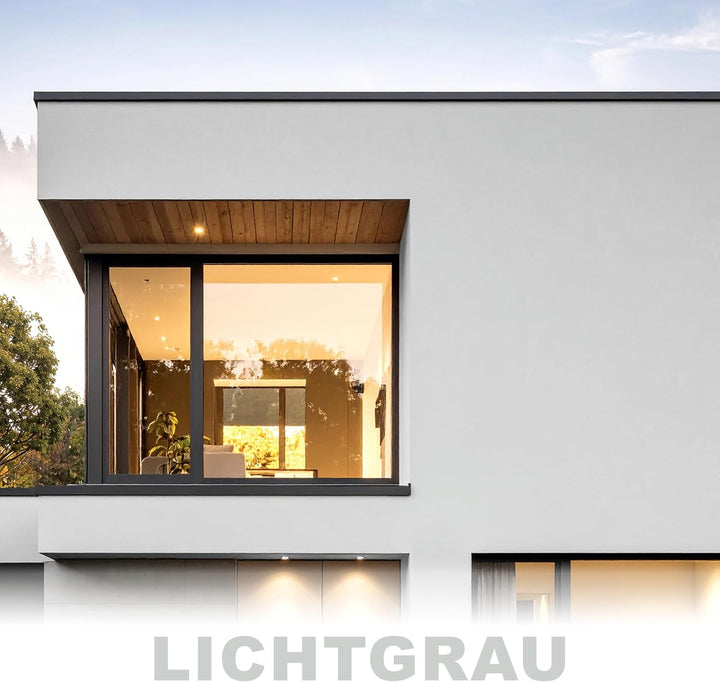 WO-WE Nano Fassadenfarbe W520 Wandfarbe für Aussen Mauer Fassade Lichtgrau - 2,5L RAL 7035 ähnl. Lic