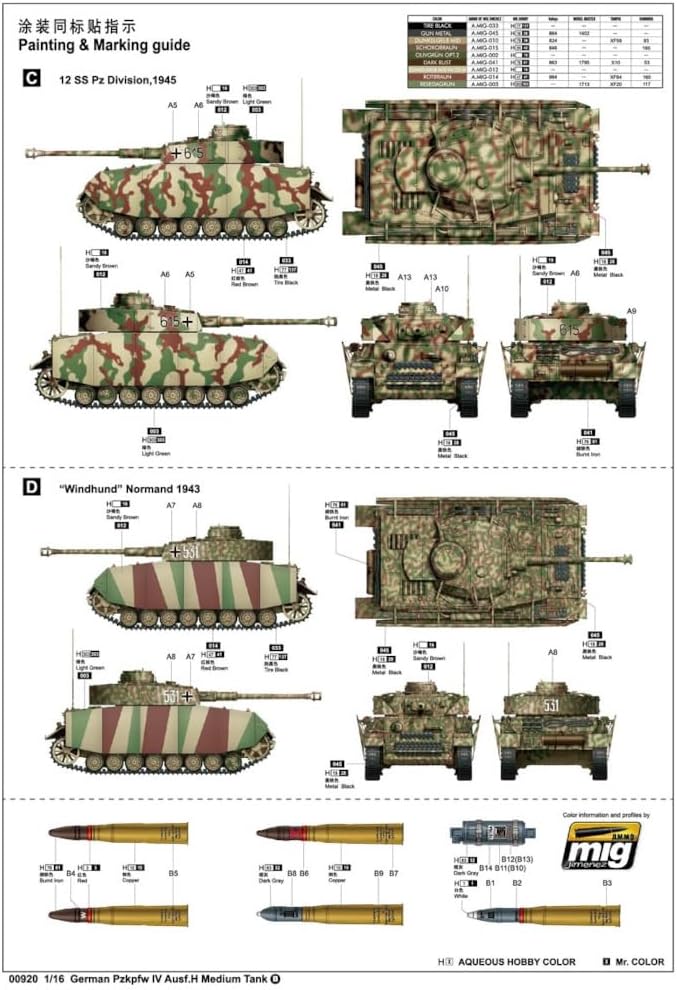 Trumpeter 1/16 PzKpfw IV Ausführung H, Mehrfarbig, TRU00920