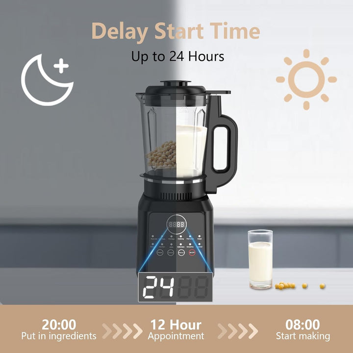 Nussmilchmaschine, 1650ml Pflanzenmilchbereiter mit Selbstreinigungsfunktion, 24 Stunden Smart Termi