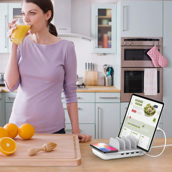 SooPii 70W Mehrgeräte-Ladegerät mit 5 Ports, 15W Wireless Charging und 25W USB C PD/PPS-Schnellladun