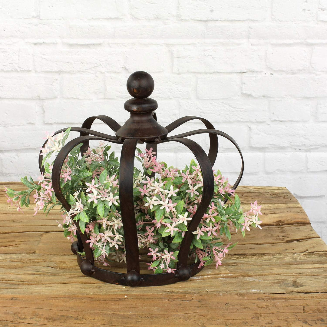 MACOSA SA77756 Deko-Krone Metall Rostbraun 24 x 26 cm gross Shabby Chic nostalgisch Rankhilfe Garten
