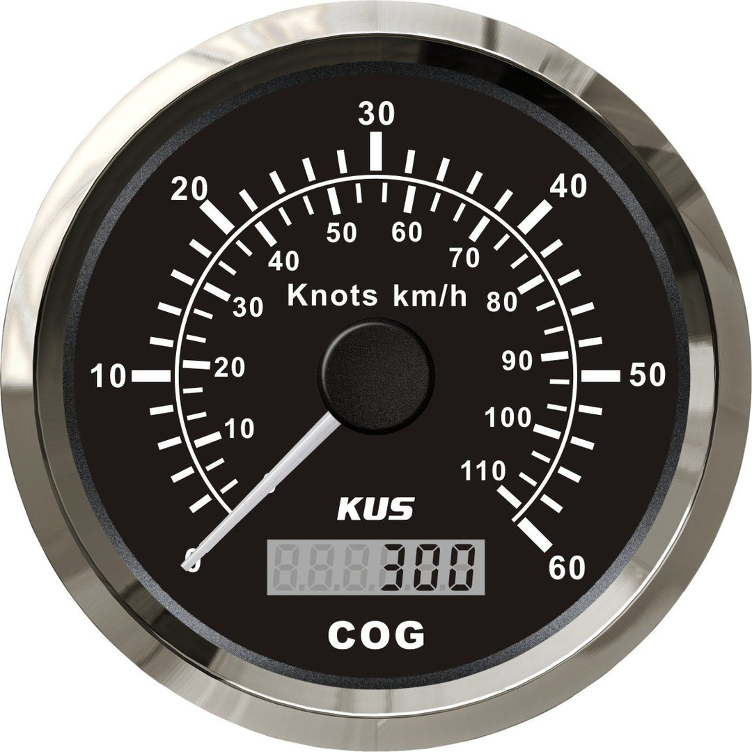 KUS GPS Tacho Kilometerzähler 60Knots 110KM/H Für Boot Yachten 85mm Mit Hintergrundbeleuchtung (Schw