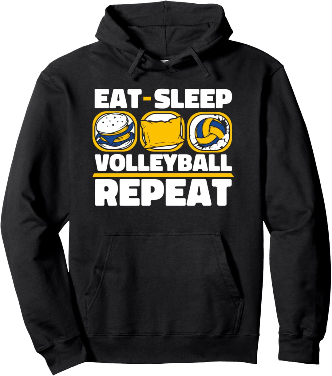 Eat Sleep Volleyball Repeat Volleyballerin Volleyball Pullover Hoodie