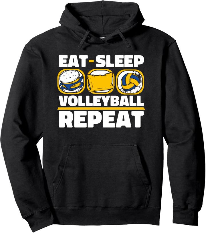 Eat Sleep Volleyball Repeat Volleyballerin Volleyball Pullover Hoodie