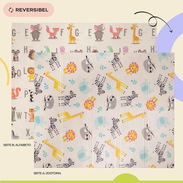 Baby-Spielmatte, faltbar, sensorisch, wasserdicht, ungiftig, wendbar. Vielseitige Matte, perfekt zum