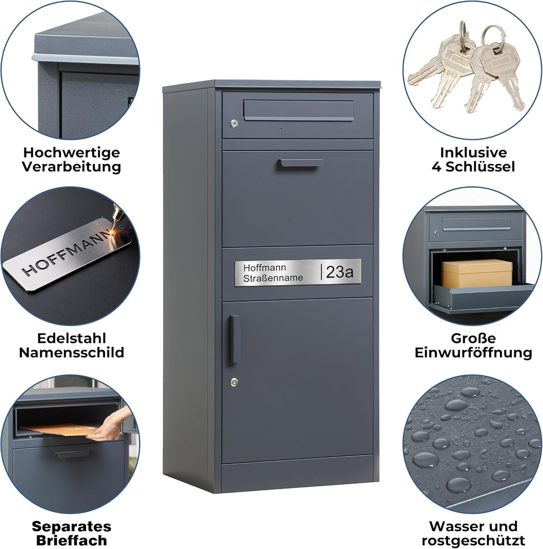 Zedelmaier Paketbox, personalisiert mit grossem lasergraviertem Namensschild