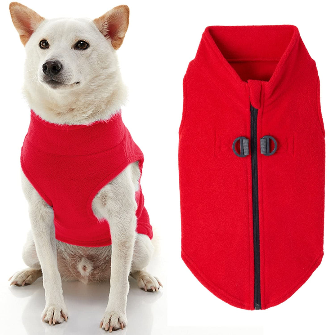 Gooby Zip Up Fleece-Weste für kleine Hunde rot mittel, rot mittel