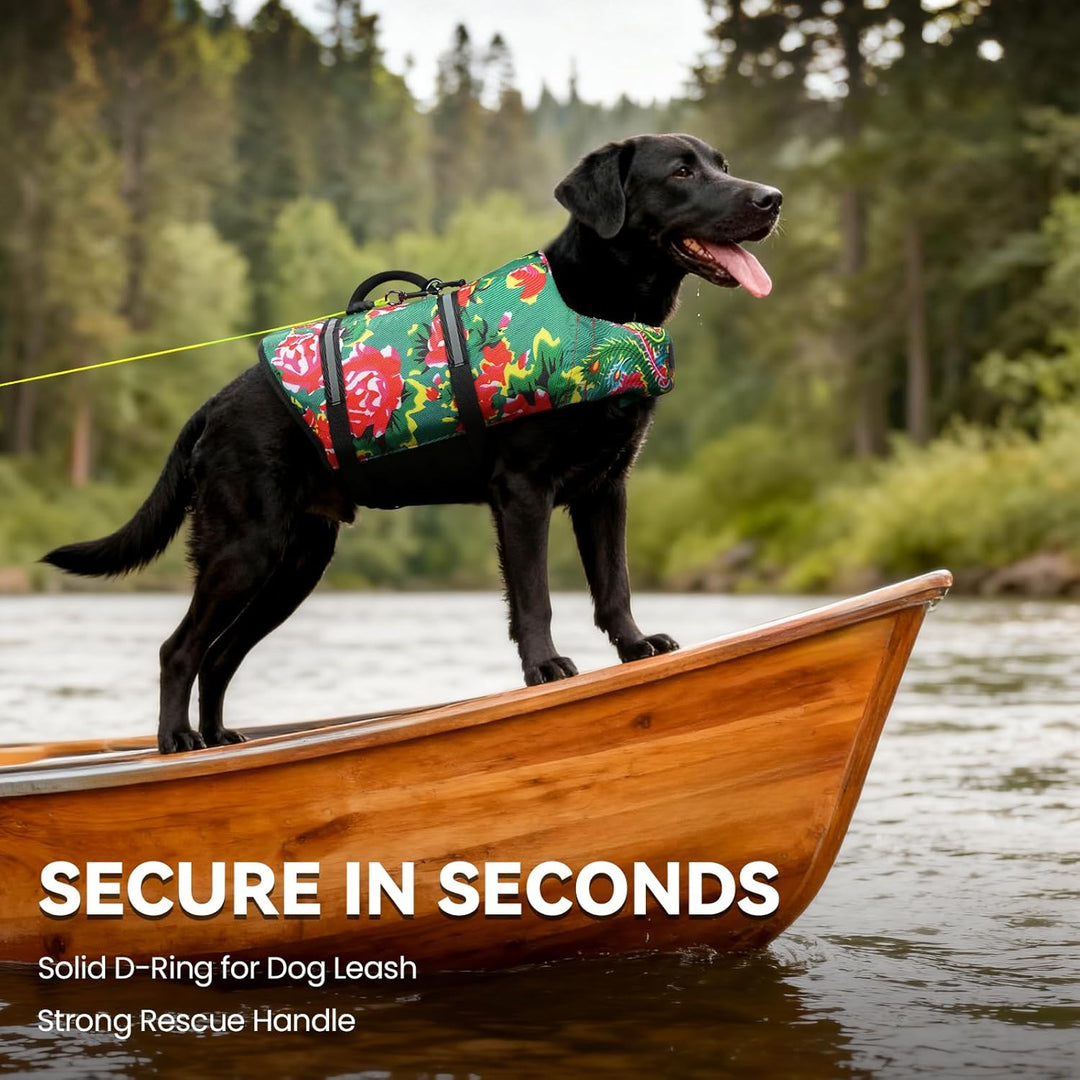VIVAGLORY Ripstop Hunde Rettungsweste für Kleine Mittel Grosse Hunde Bootfahren, Hund Schwimmweste m