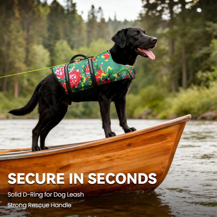 VIVAGLORY Ripstop Hunde Rettungsweste für Kleine Mittel Grosse Hunde Bootfahren, Hund Schwimmweste m