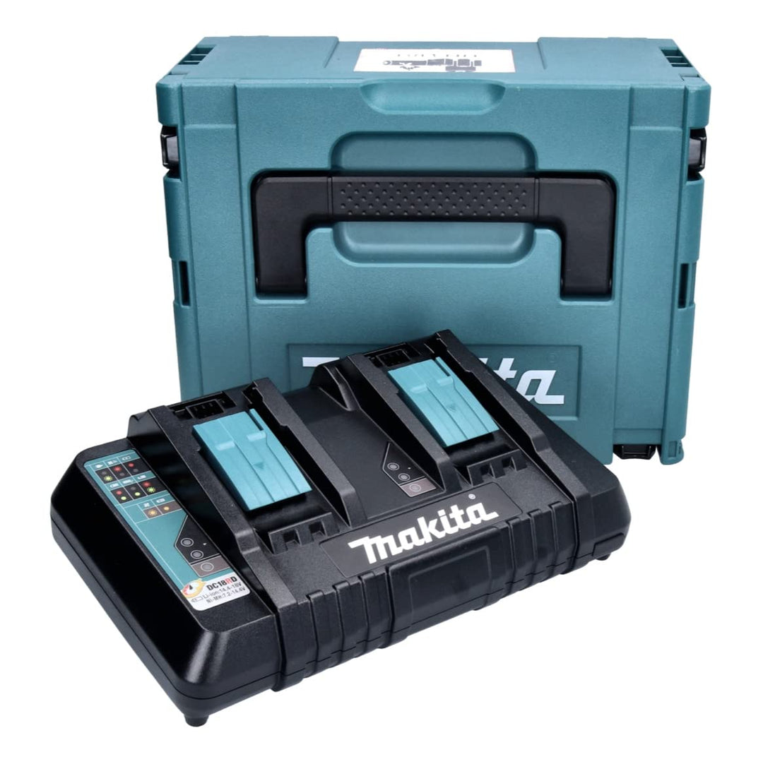 Makita DC 18 RD ZJ Doppel Schnellladegerät 14,4 V - 18 V LXT + Makpac