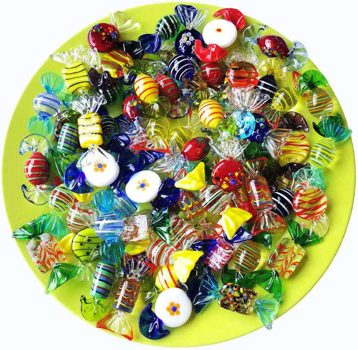 24 Stück handgefertigte Glasbonbons im Vintage-Stil aus Muranoglas, für Zuhause, Party, Hochzeit, We