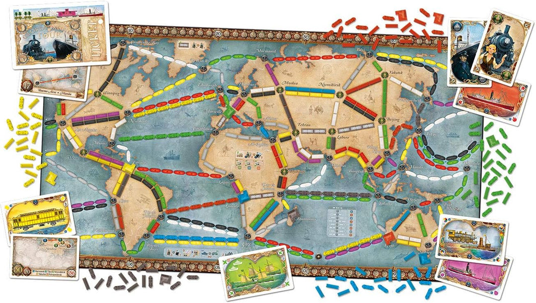Days of Wonder | Zug um Zug – Weltreise | Familienspiel | Brettspiel | 2-5 Spieler | Ab 10+ Jahren |