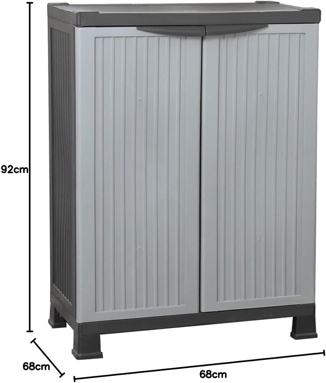 Tidyard Gartenschrank mit 2 Türen und 2 Fachböden Geräteschuppen Kunststoffschrank Spindschrank Schr