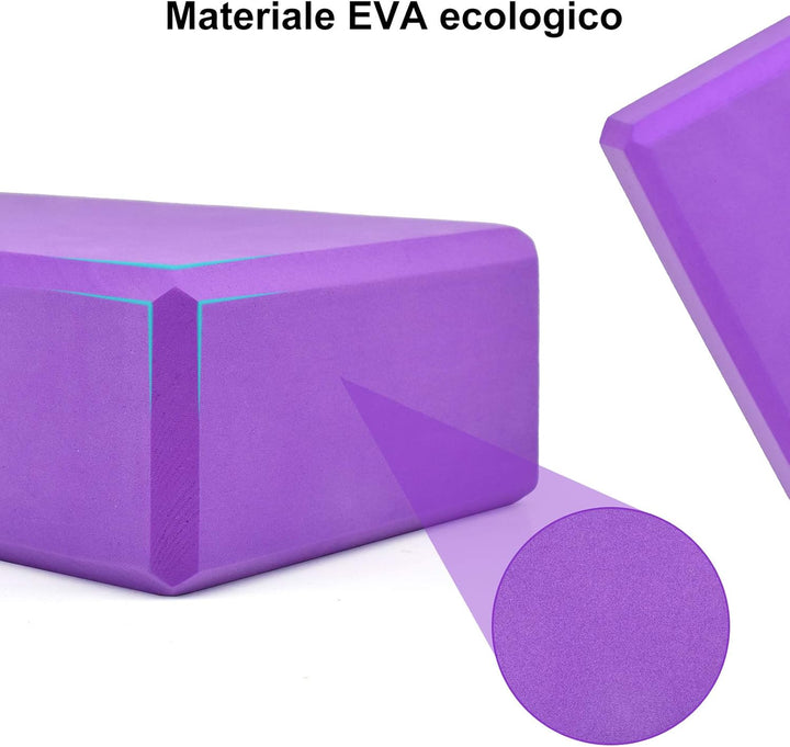 Yoga Klotz Klötze Blöcke 2er Set Yoga Block und Gurt Yoga-blocks Joga Klotz 2er Yoga Brick Gross Jog