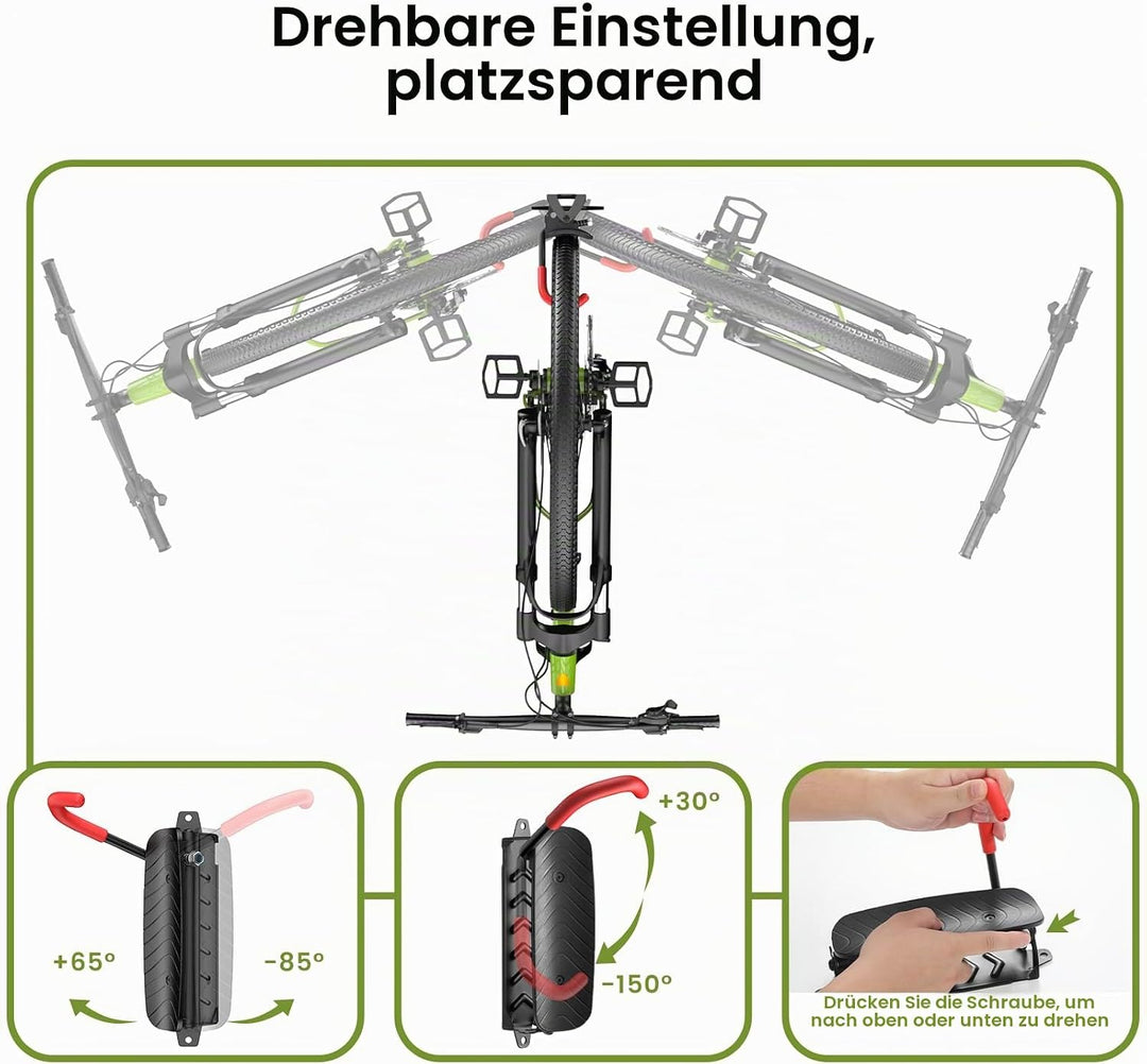 Housolution Drehbare Fahrrad-Wandhalterung, Vertikaler Fahrradaufhänger für die Garage, Mountainbike