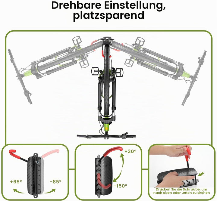 Housolution Drehbare Fahrrad-Wandhalterung, Vertikaler Fahrradaufhänger für die Garage, Mountainbike