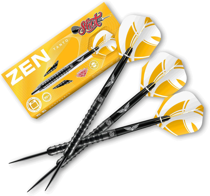 Shot! Darts Zen Tanto 90% Tungsten Pro Wurfpfeile Stahlspitzenset, Professional - Hergestellt in Neu