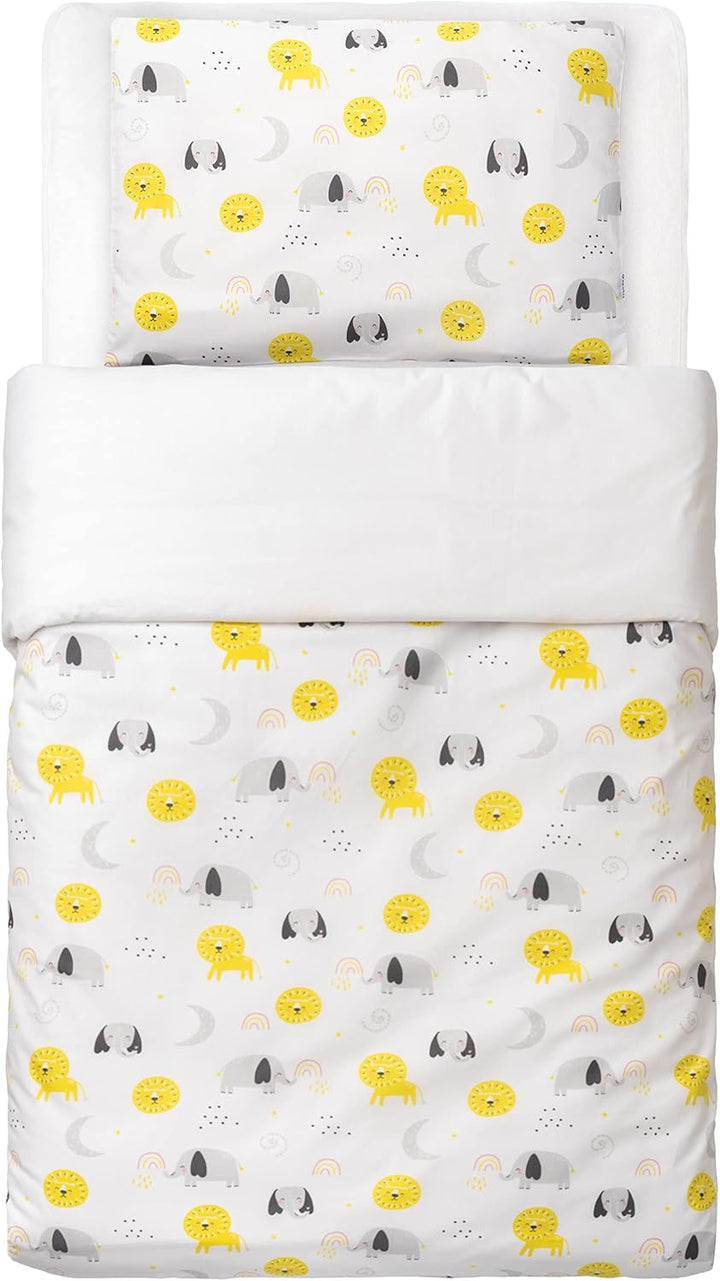 FlyIdeas Baby Bettwäsche Komplett Set 180x120 cm - Perfekt fur 160x80 cm Kinderbetten 100% Reine Zer