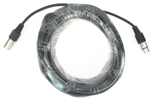 Paccs 10 Stück 25 m Mikrofonkabel Schwarz XLR Stecker male auf XLR Buchse female - Symmetrisch Audio