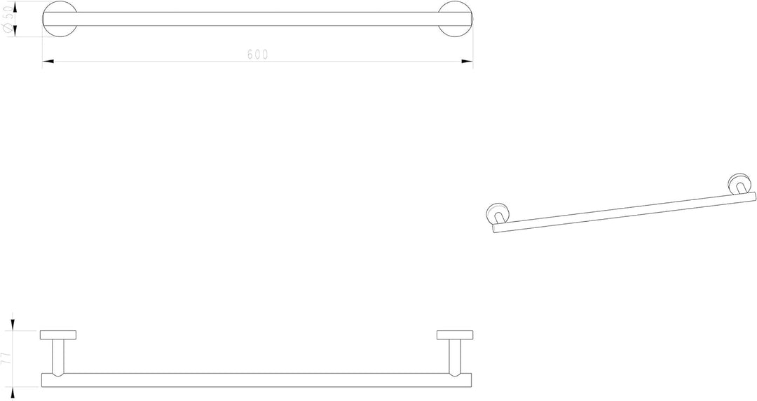 Ambrosya - Handtuchhalter aus Edelstahl in Schwarz - Bad Badezimmer Halter Halterung Handtuch Handtu