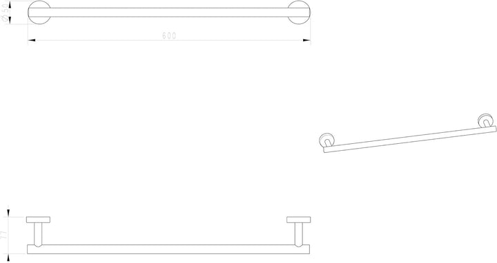 Ambrosya - Handtuchhalter aus Edelstahl in Schwarz - Bad Badezimmer Halter Halterung Handtuch Handtu