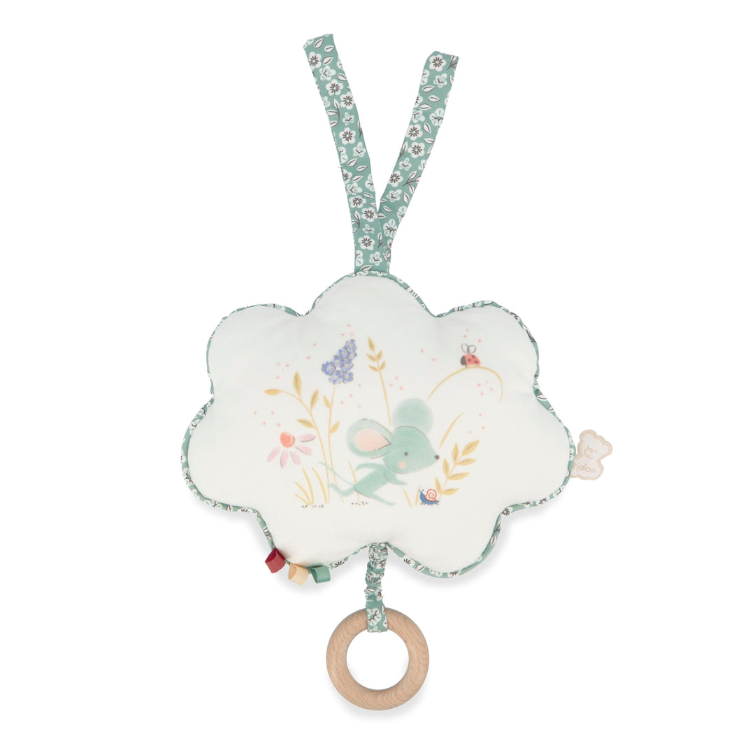 Kaloo - Petites Chansons - Spieldose aus Stoff und Holz - Musikalisches Kissen 15 cm - Kinderlied „U