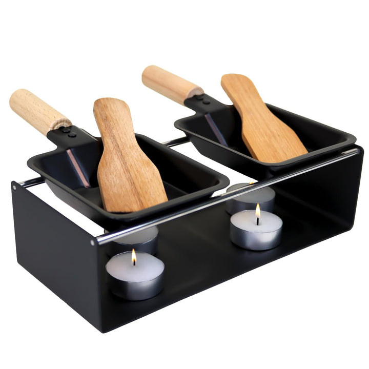 Linxor - Raclette-Gerät mit Metallkerze, inklusive Spatel und Kerzen - 2 Personen