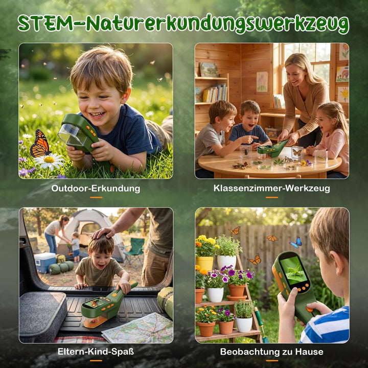 CIMELR Insektenfänger 2,4-Zoll HD-Mikroskop Naturspielzeug für Kinder | Insektenfänger mit 1000mAh A